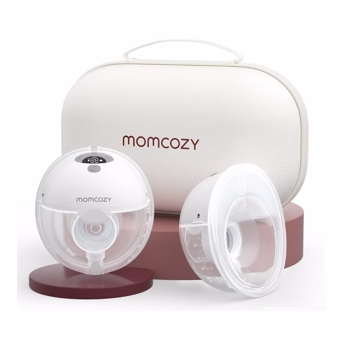 Sacaleches o extractor portátil Momcozy M5 de 24mm, incluye bridas 21/19/17, batería de larga duración, capacidad 160ml, color gris, doble copa