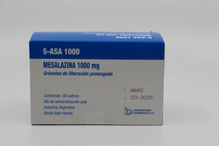 5-ASA 1000mg, Mesalazina, 30 sobres granulados de liberacion prolongada