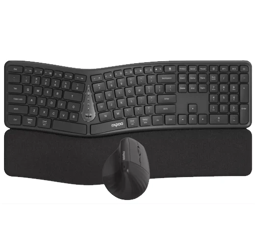 Teclado y Mouse Rapoo 8810ME Ergonomic Wireless – Negro