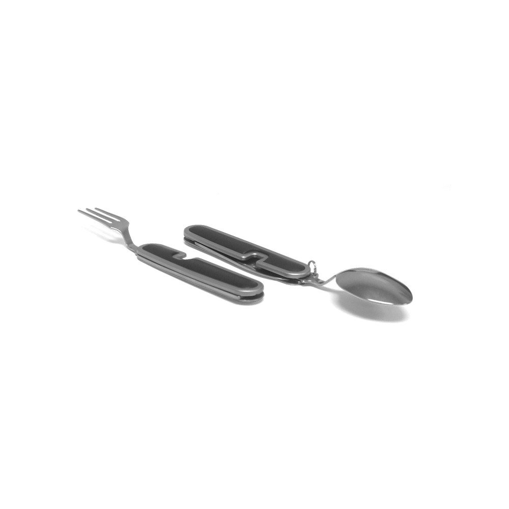 Cubiertos de metal para camping de bolsillo 2 pzas