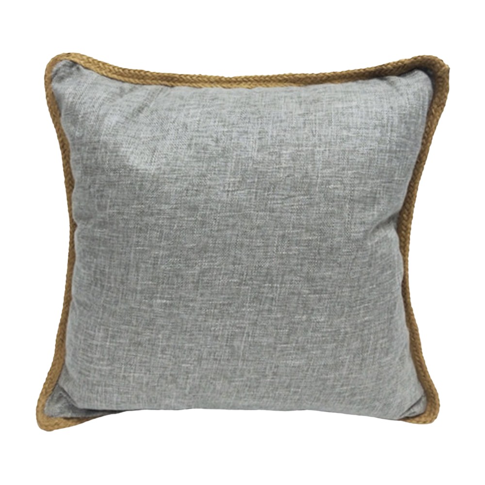 Cojin decorativo de yute 45x45cm gris-café