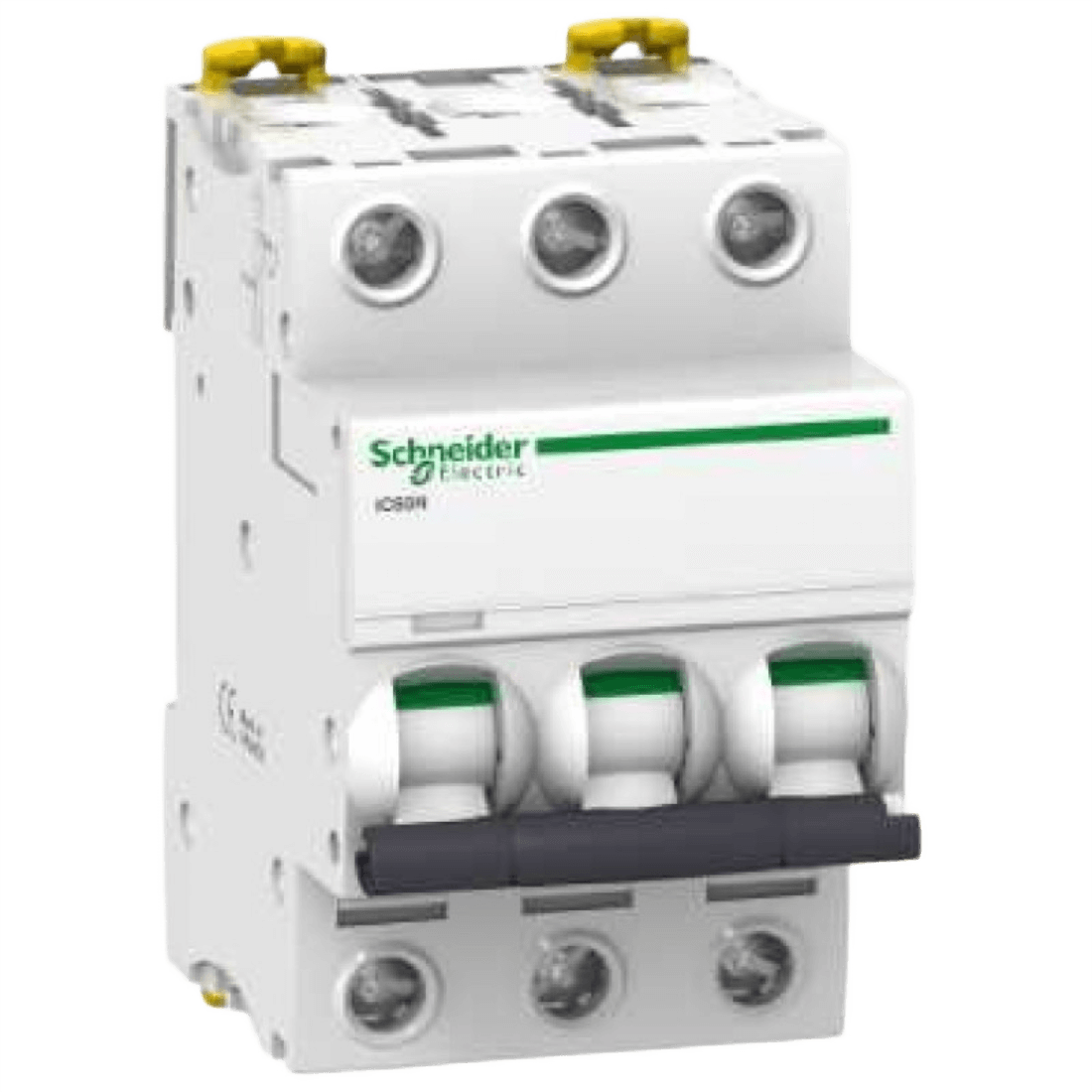 SCHNEIDER A9F74310 INTERRUPTOR TERMOMAGNETICO MONTAJE RIEL 230/440VAC 3P 10A ACTI9 IC60N CURVA C