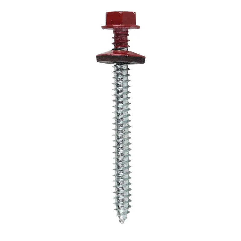 Tornillo para techo punta fina rojo 2 1/2" 12 uds