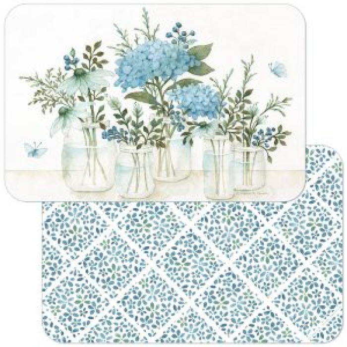 INDIVIDUAL REVERSIBLE FLOREROS AZULES COUNTERART