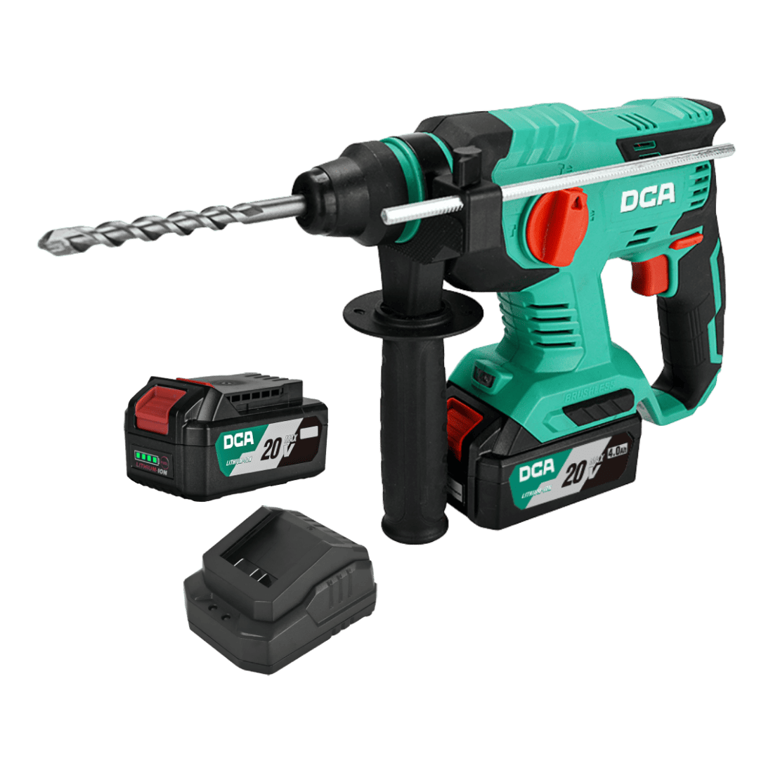 DCA ADZC22 (TIPO BM) ROTOMARTILLO SDS-PLUS 22MM 20V 4500IPM 2.2J 147081 4AH+CARGADOR