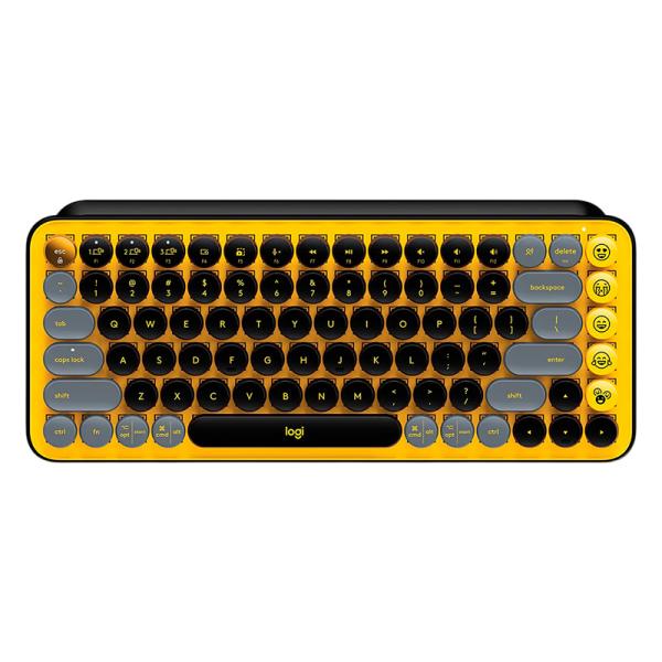 TECLADO LOGITECH POP KEYS INALAMBRICO WITH EMOJI KEYS BLAST YELLOW 920-010713
