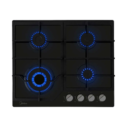 Midea estufa empotrable a gas 24" vidrio color negro MTGB24R3402GG