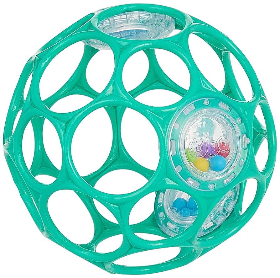 Bright Starts Oball Rattle – Juguete sonajero de fácil agarre para recién nacidos – Verde