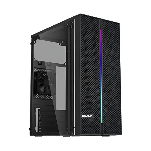CASE GAMING EAGLE WARRIOR CM26KTRA001C MINI TOWER SIN VENTILACIÓN INCLUIDA CON PANEL ACRÍLICO LATERAL Y BARRA DE LUZ CON FUENTE DE PODER 600W NEGRO