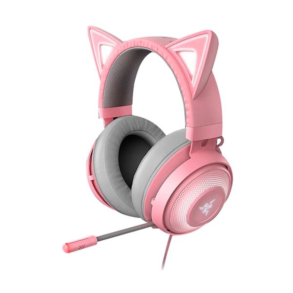 Headset Razer Gaming RGB Kraken Kitty V2 Quartz Alámbrico USB – Rosado