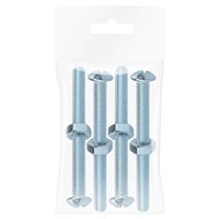 Tornillo Estufa Redondo Con Tuerca 1/4 X 3" 4 Unidades