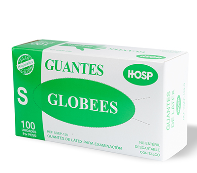 GUANTES LATEX HOSPIMEDICA CON TALCO TALLA S x100