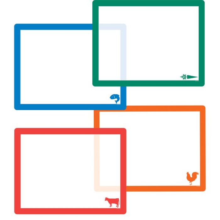 TABLA PARA PICAR FLEXIBLE JGO 4 PZS CON BORDES DE COLORES MARCA COUNTERART (073143741048)