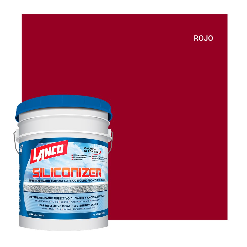 Impermeabilizante para techos rojo siliconizer cubeta (18.925 l)