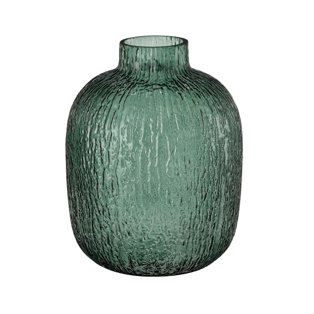Florero de vidrio 19.5x14 cm leco verde transparente