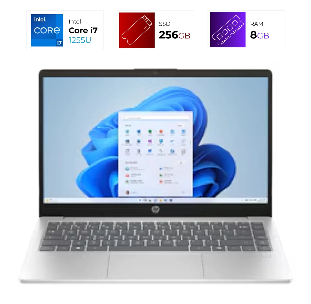 LAPTOP HP 15-FD0777NR 15.6″ I7-1255U 8GB 256GB WIN 11 INGLÉS HPP-9X5K9UAABA-S PLATEADO