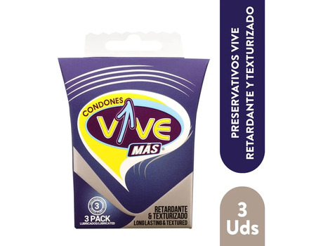 VIVE condones Retardante y Texturizado 3 unidades