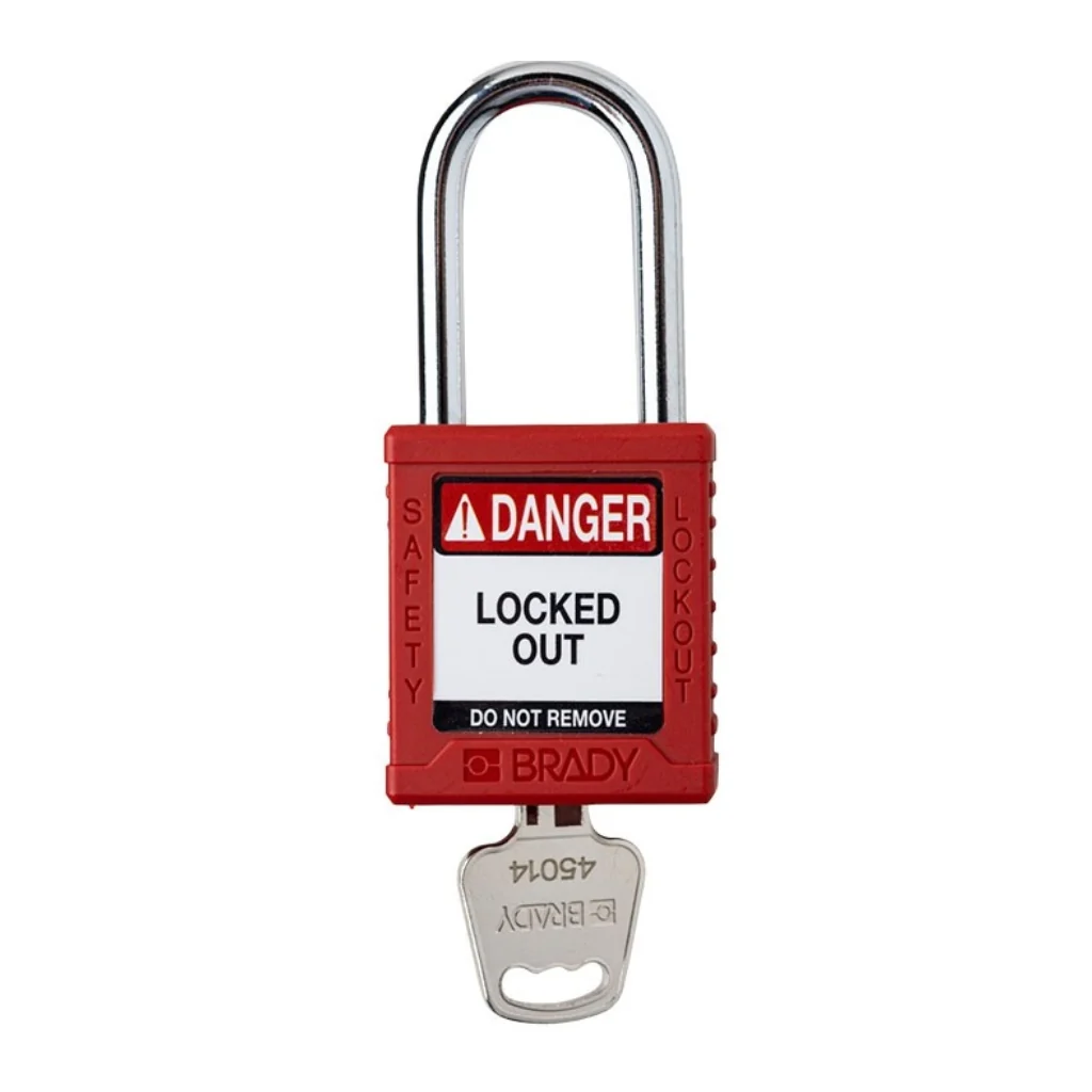 Brady Candado de Seguridad con Marco de Acero, LO-SDPL-RED-38PL-KD24