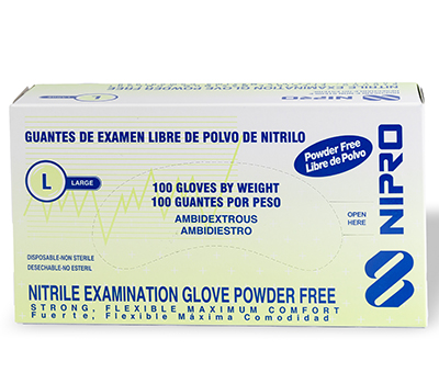 NIPRO GUANTES NITRILO LARGE x100