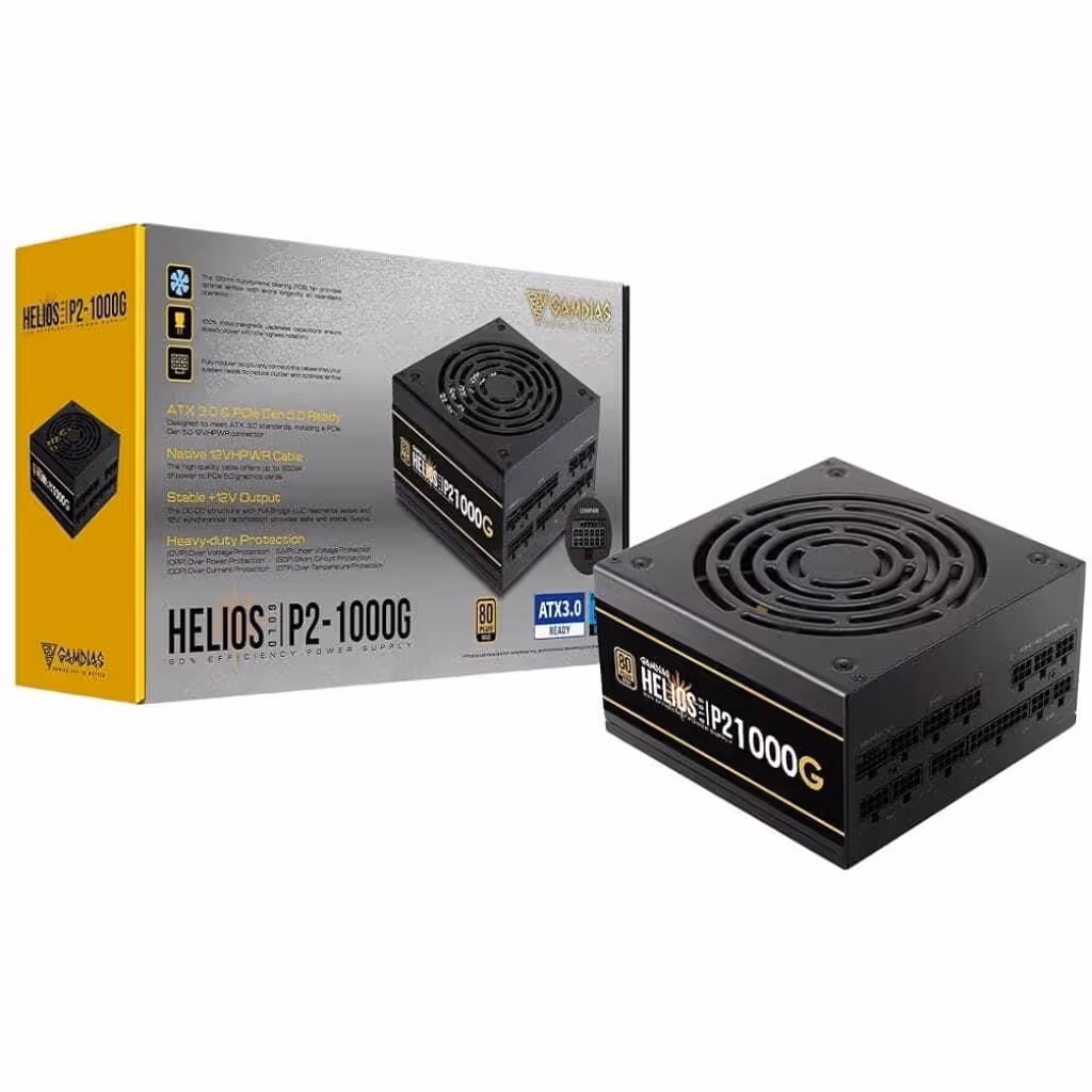 FUENTE DE PODER GAMDIAS HELIOS P2 1000 WATTS 80+ GOLD – MODULAR