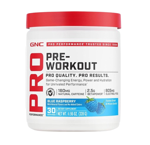 GNC Pro Performance Pre-Workout Blue Raspberry 30 servidas