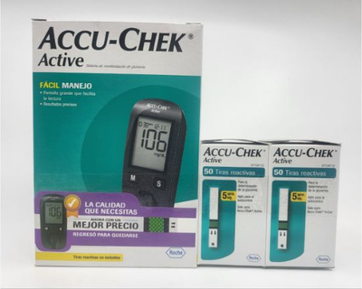 Accu-Chek ACTIVE GLUCOMETRO + 2 unidades Accu-chek Active 50 tiras