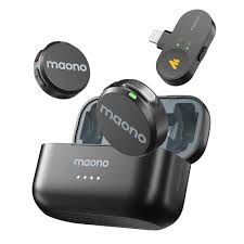 MICROFONO MAONO WM650 PB2 INALAMBRICO CON RECEPTOR LIGHTNING CON CANCELACION DE RUIDO NEGRO