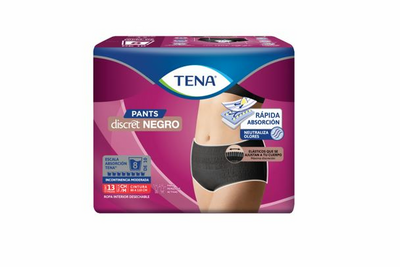 Tena Discret Negro Mediano 13 unidades