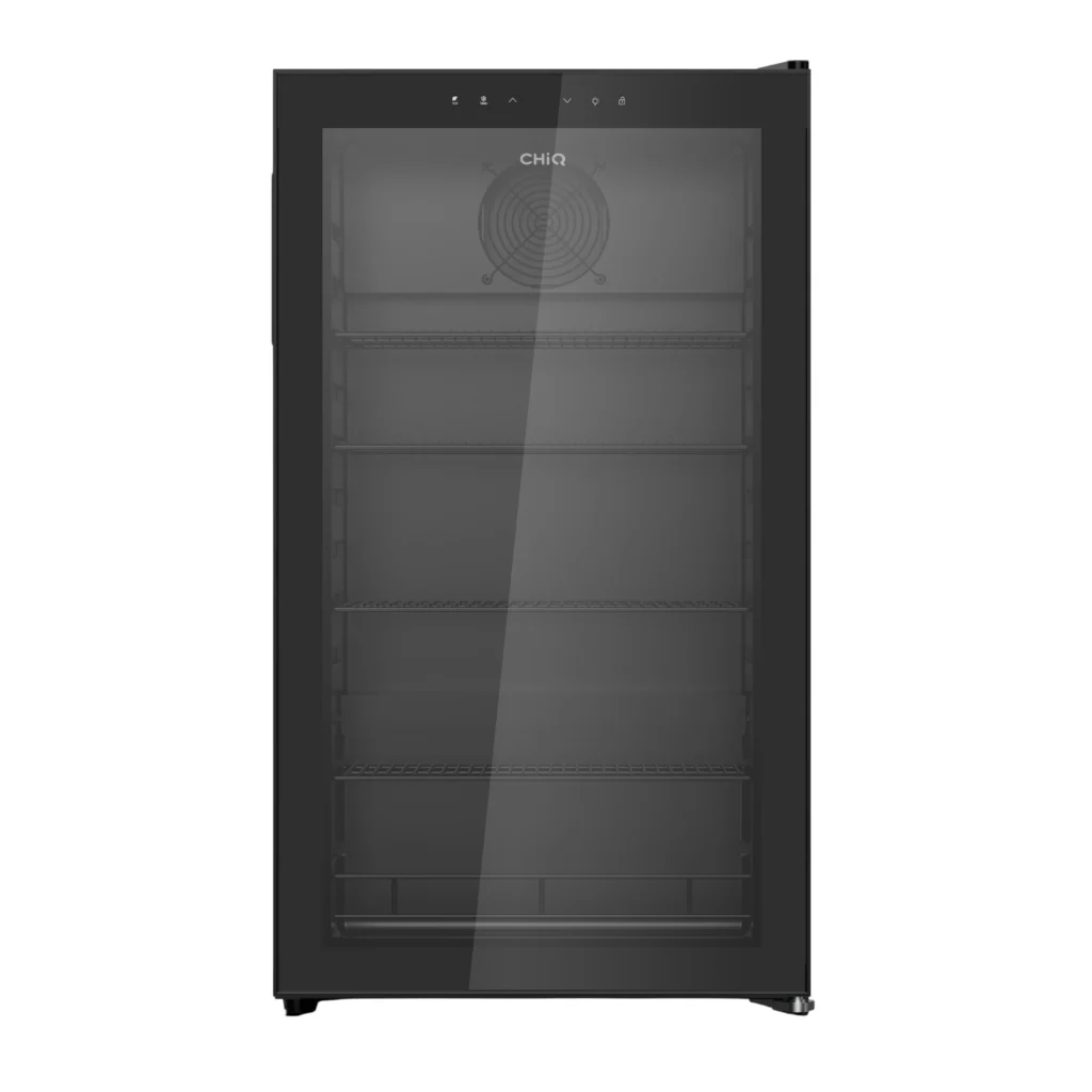 Chiq Mini Refrigeradora 3.5 Pies Cúbicos con Puerta de Vidrio, CQRC03YL1L1R7B