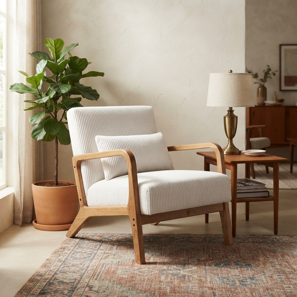Silla moderna de madera 64.5x83x75 cm blanco