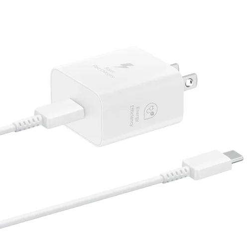Cargador Samsung 25W con Cable – Tipo C – Blanco – EP-T2510XWTGTW