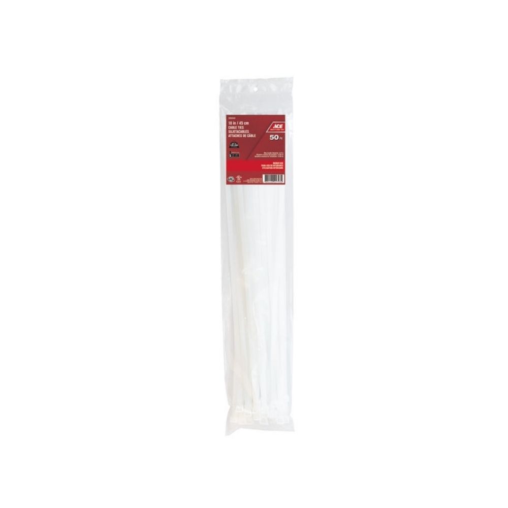 Amarra plastica 45.72cm 120lb blanca pack 50