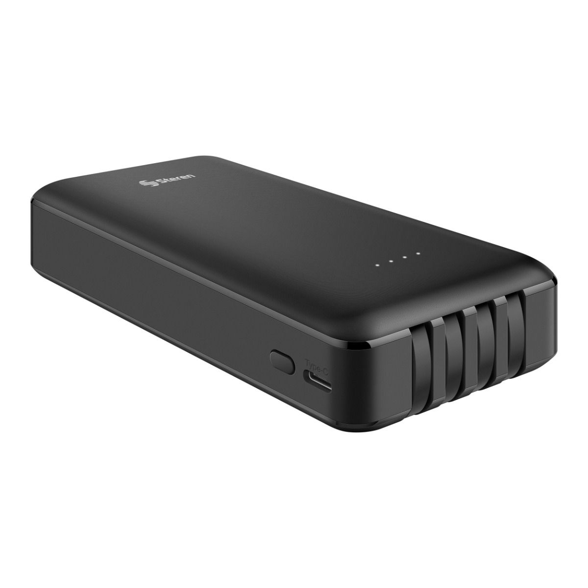 Power Bank de 20,000 mAh PD 20 W / QC 18 W con 1 salida USB C, 1 salida USB y cables integrados USB C / Lightning / micro USB / USB