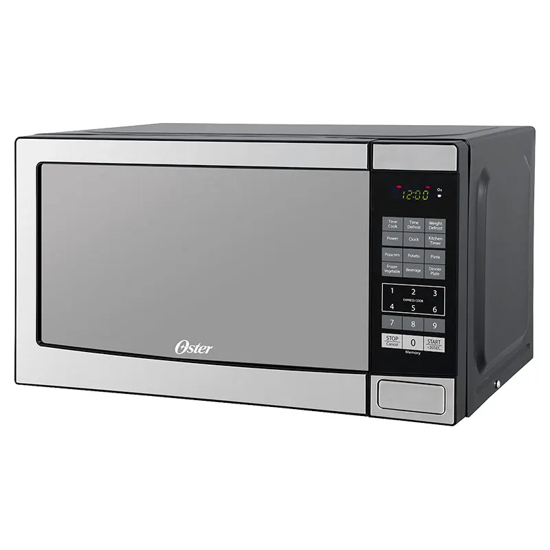 Horno microondas gris 20 litros 0,7 pies con panel digital de acero inoxidable Oster