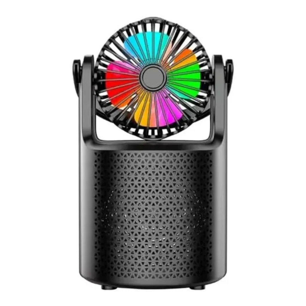 BICONIC Parlante Portátil con Ventilador y Luz LED BC-AU-BS-231-BK