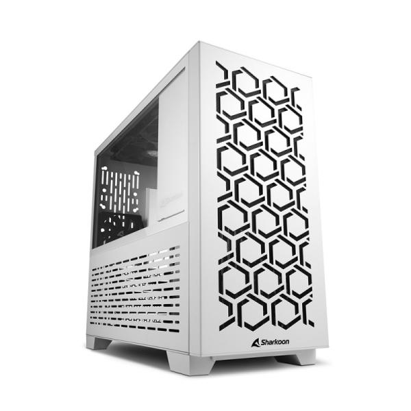 Case Sharkoon Mini Tower MS-Y1000 1 Ventilador de 80MM y 3 de 120MM con Vidrio Lateral y Malla Frontal – Blanco