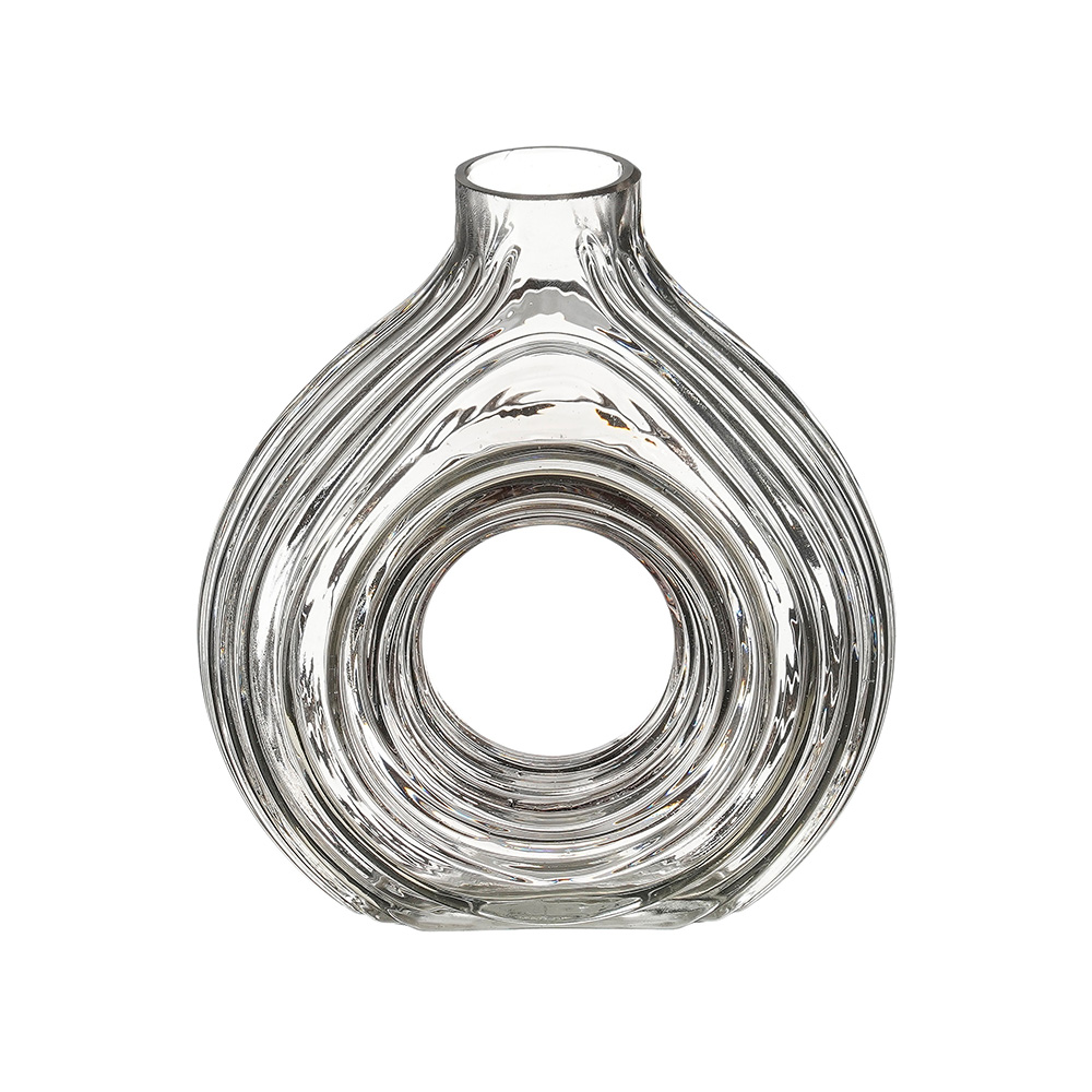 Florero decorativo de vidrio 18 cm sophie gris