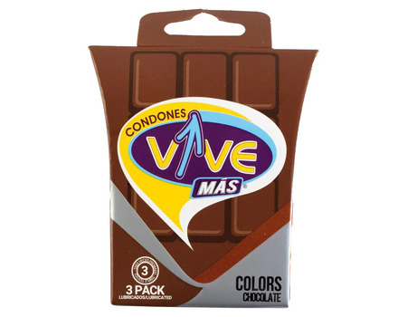 VIVE Condones colors chocolate 3 unidades
