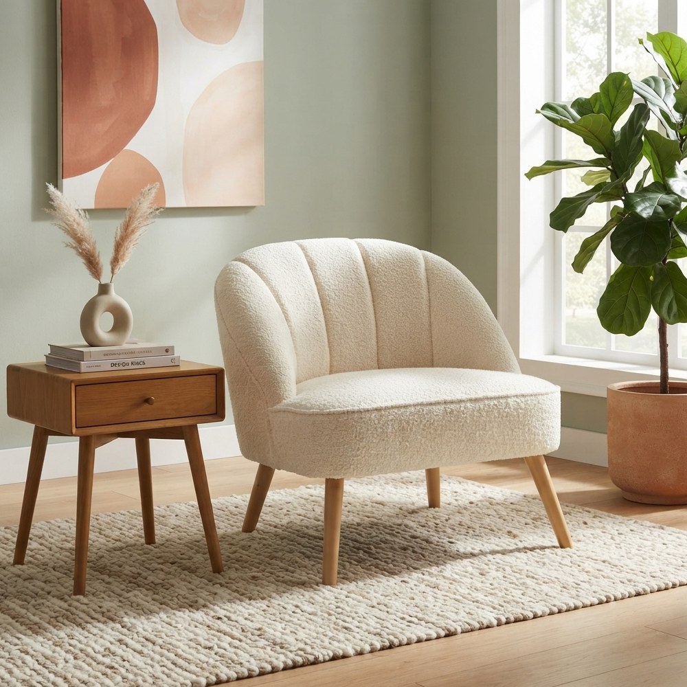 Silla moderna de madera-terciopelo 70x72x71 cm naova blanco
