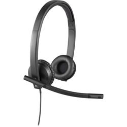Logitech Audífonos alámbricos con micrófono negro