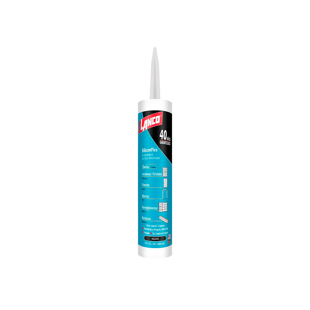 Sellador elastomerico siliconizado negro 300ml