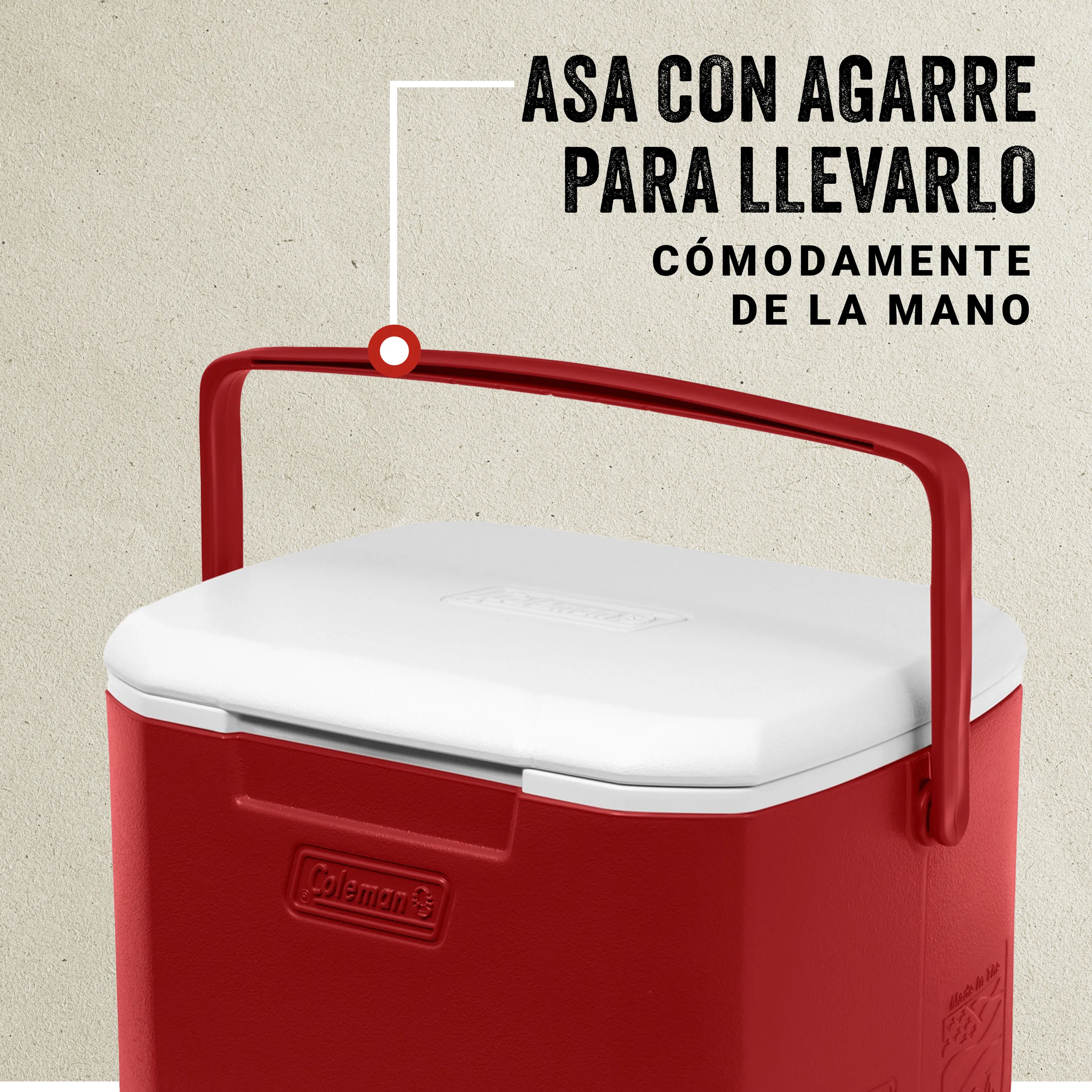 Hielera Chiller Coleman® de 16 QT capacidad de 2 litros roja