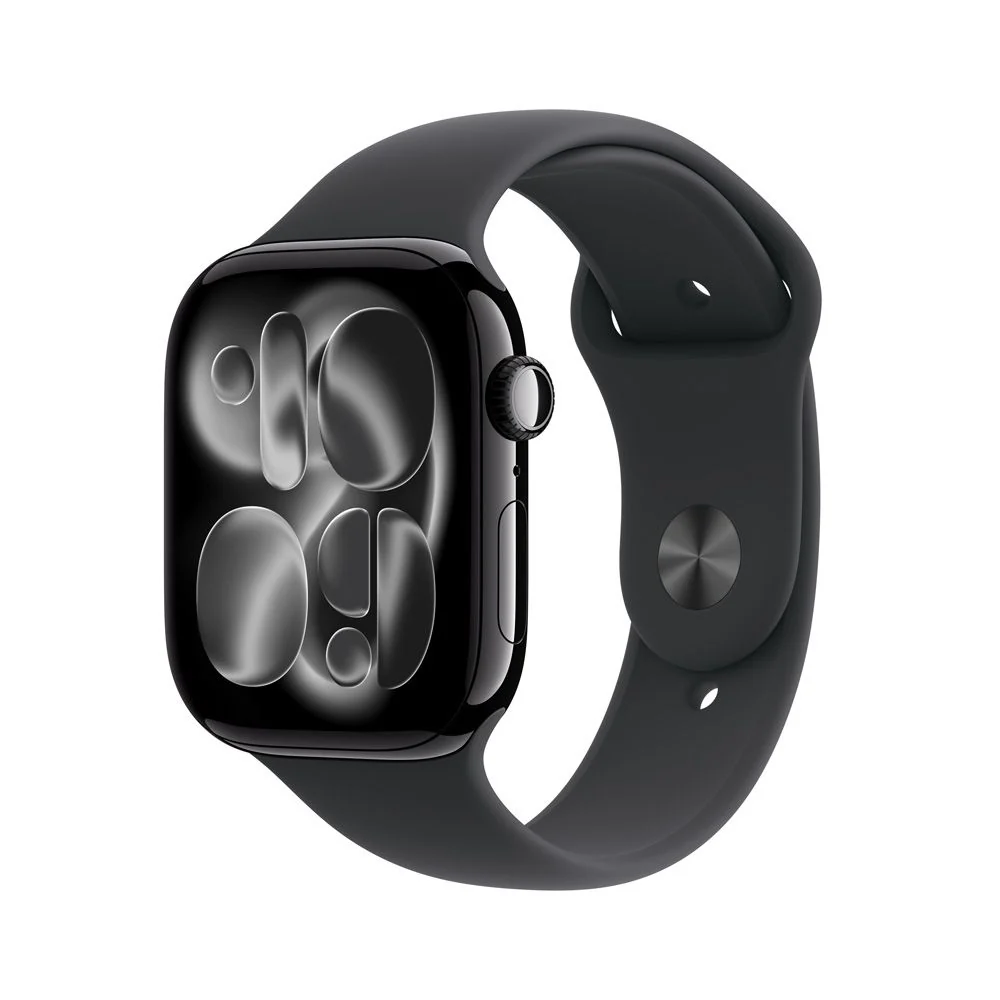 Apple Watch Series 11 GPS • Caja de aluminio negro azabache de 46 mm • Correa deportiva negra – S/M