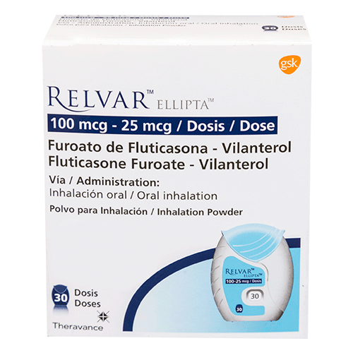 RELVAR ELLIPTA INHALADOR 100MCG/25MCG