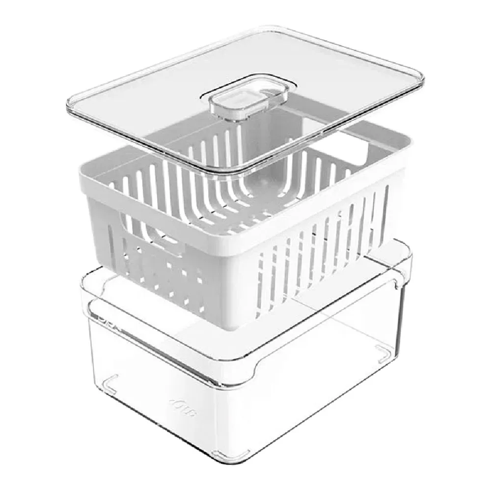 Cesta organizadora transparente de plástico 9,5 x 15 x 20 cm
