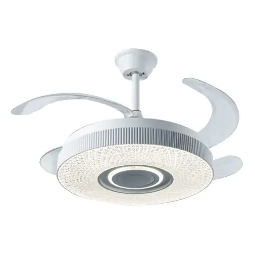Bombillo LED American Electric Coro Baleno 42″ 30W E27 con Ventilador y Parlante Bluetooth Blanco F7185-42-WT