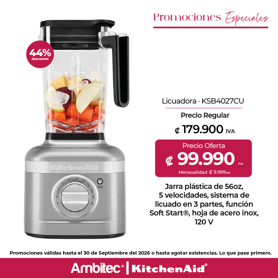 Licuadora K400 KitchenAid KSB4027CU Gris, 5 velocidades