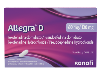 ALLEGRA D 60MG/120MG TABLETAS VIA ORAL