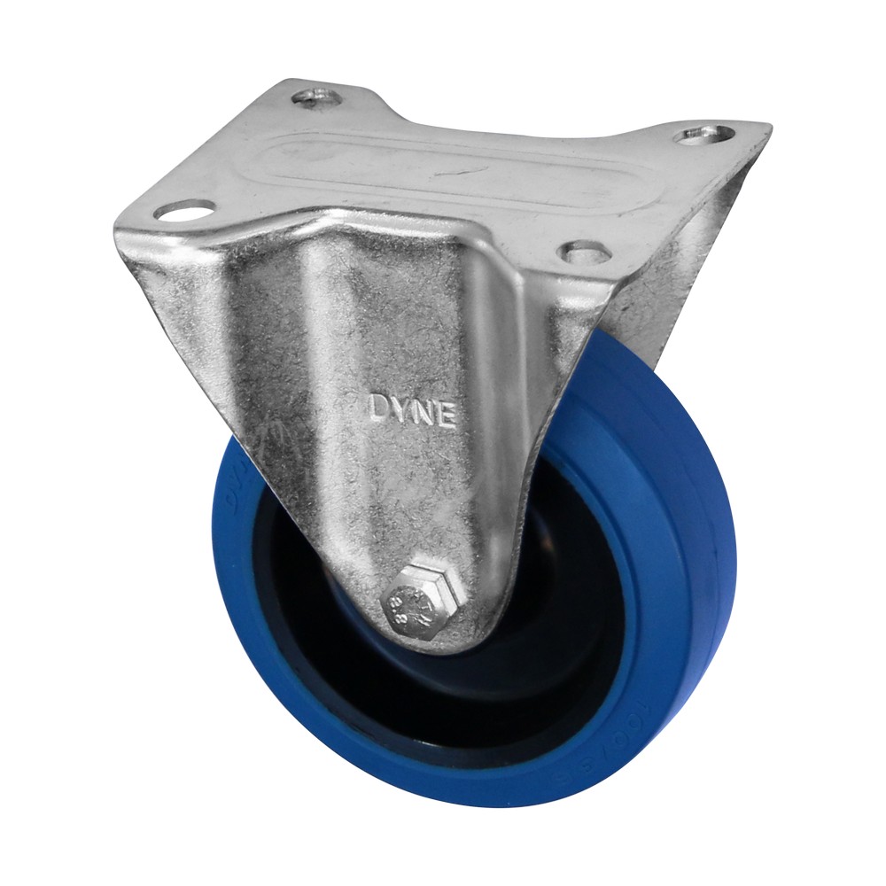 Rodo fijo 100 mm rueda hule azul 200 kg