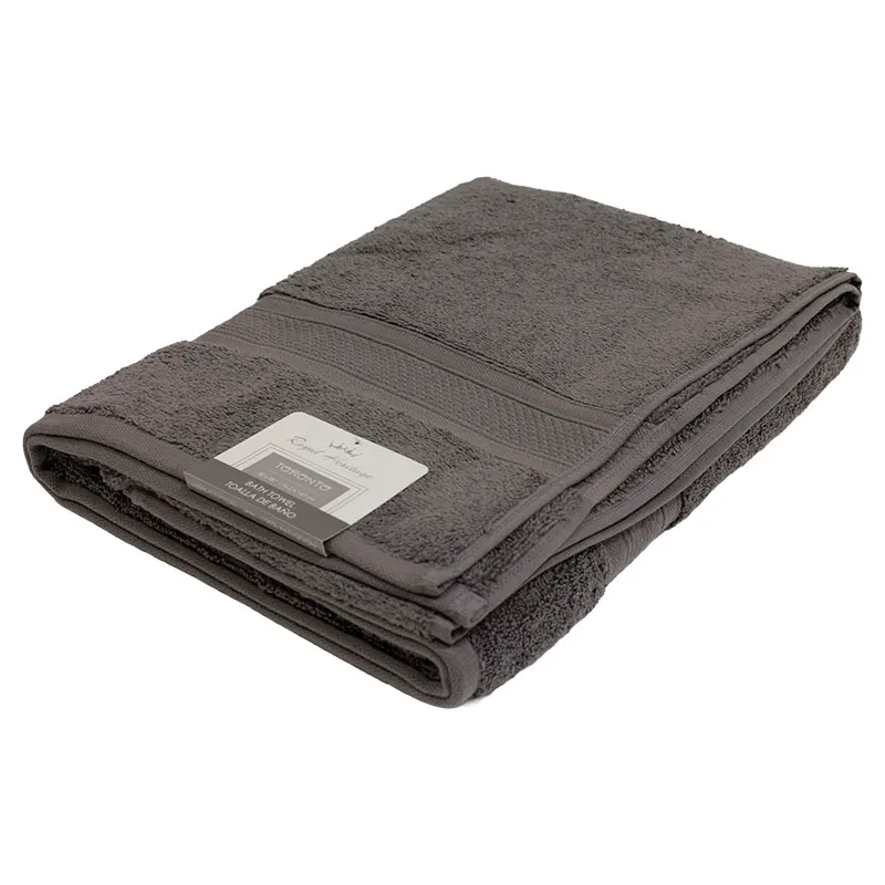 Toalla de baño algodón gris 147 x 76 cm Royal Heritage